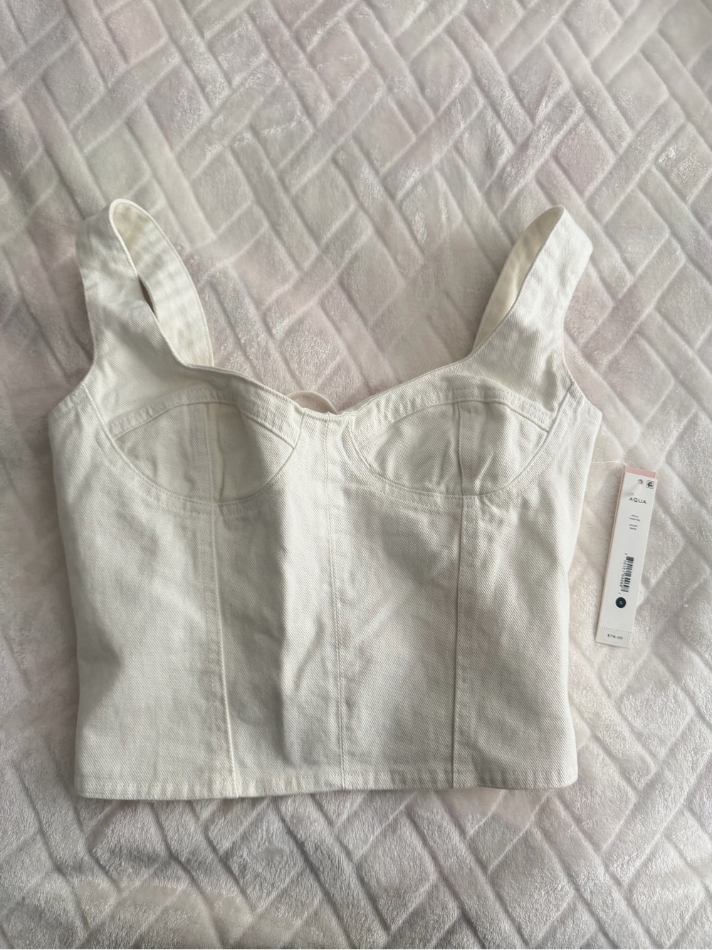 AQUA COTTOM Bustier Crop PATCH Top